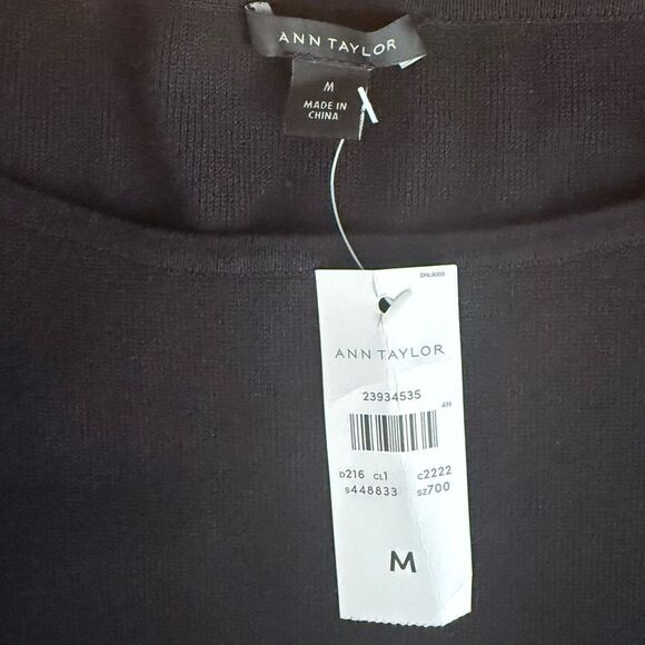 Women's‎ NWT Ann Taylor Black Long Bell Sleeve Sweater Dress size M - Picture 12 of 12